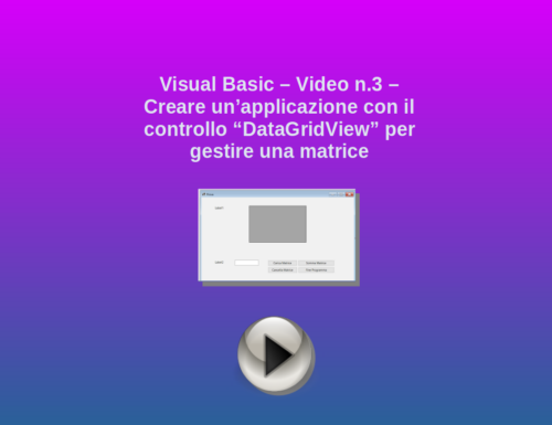 Video Lezione n.3 Bis – Visual Basic .NET