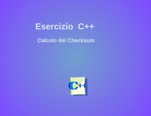 Esercizio in C++ per il calcolo del Checksum di una stringa