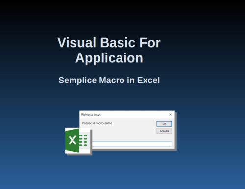 Sviluppare applicazioni con Visual Basic for Application in Microsoft Excel