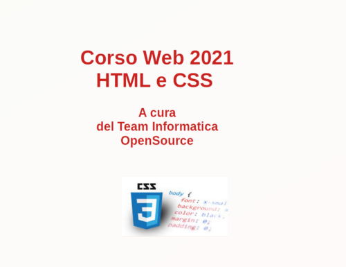 Corso Web 2021 – Lezione n.1 HTML5 e CSS3