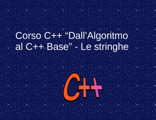 Libro 1 – Capitolo 7 – Le stringhe in C++