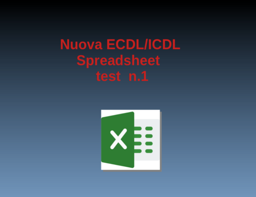 Test di valutazione – Nuova ECDL/ICDL Spreadsheet