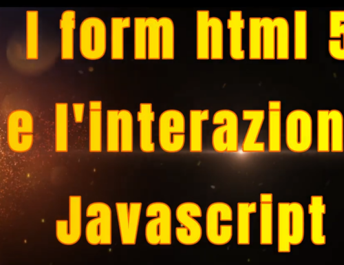 Corso Web – I form in html 5