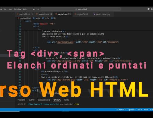 Lezione 5 – HTML 5